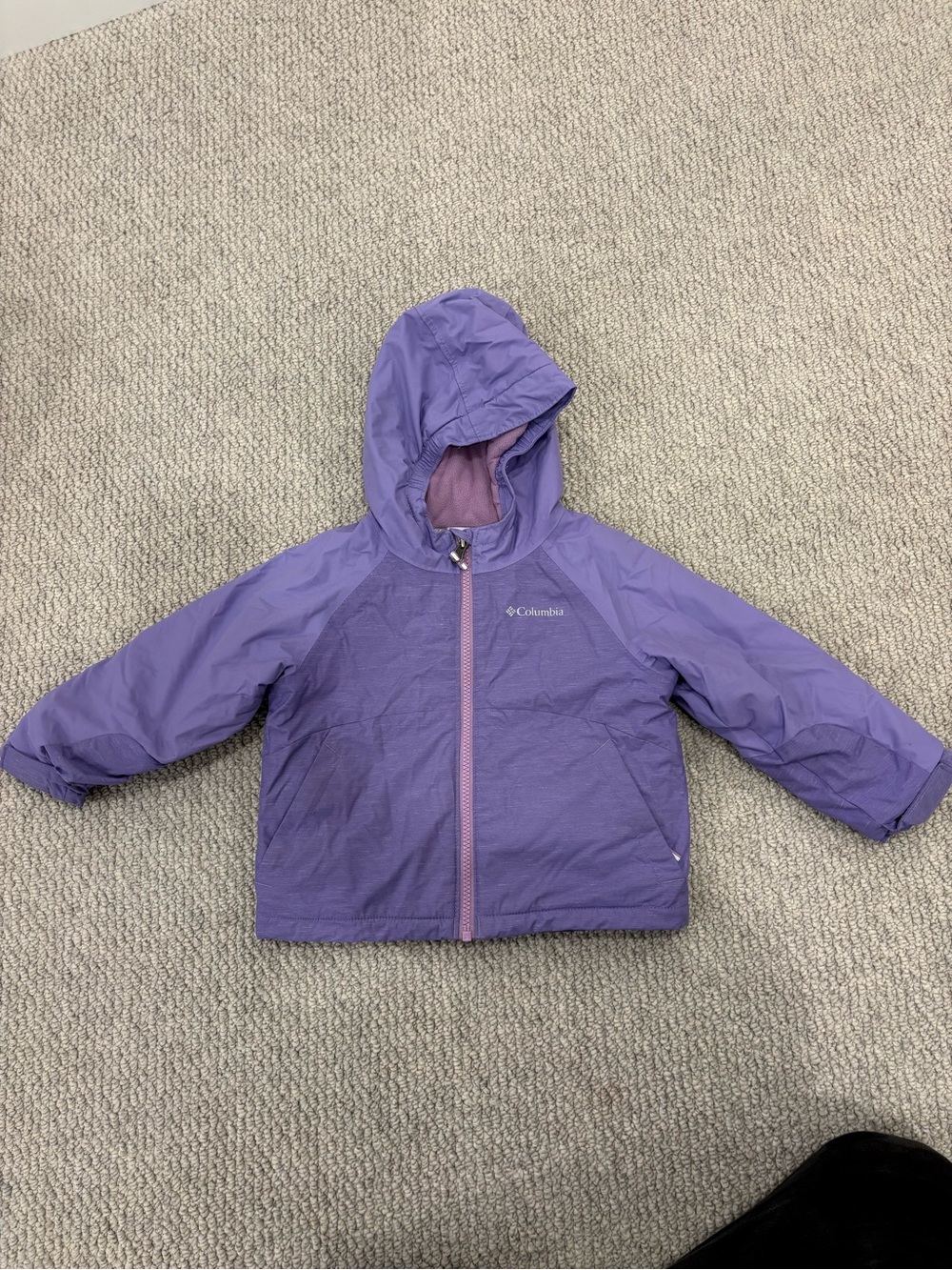 Columbia Girls' Lavender Hooded Rain Jacket